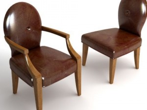 2 leather chairs Modelo 3D