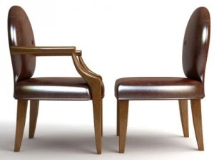 2 chaises en cuir Modèle 3D