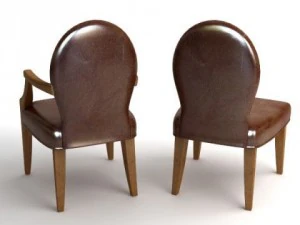 2 chaises en cuir Modèle 3D