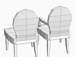 2 chaises en cuir Modèle 3D