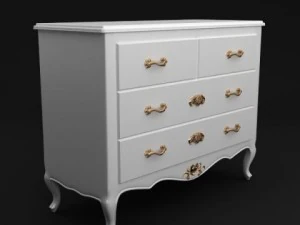 antique white dresser 3D Model