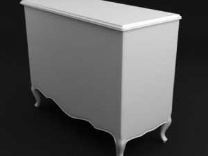 antique white dresser 3D 모델