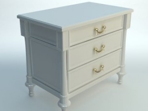 white nightstand Modelo 3D
