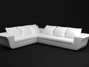 white corner sofa Modelo 3D