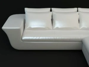 white corner sofa 3D Model