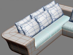 white corner sofa Modelo 3D