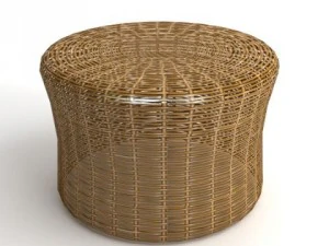 wicker armchair  ottoman 3D Model