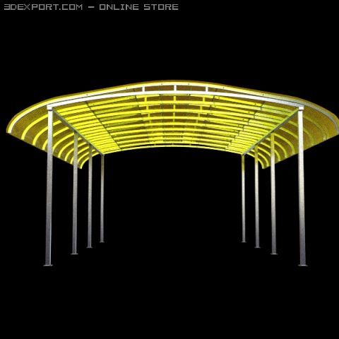parking shelter 2 3D 模型 .c4d .max .obj .3ds .fbx .stl .blend