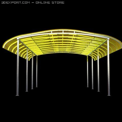 parking shelter 2 3D Model .c4d .max .obj .3ds .fbx .stl .blend 