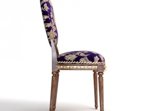 antique chair brocade armless 2 3D 模型