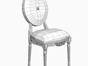 antique chair brocade armless 2 3D 模型