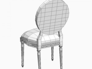 antique chair brocade armless 2 3D 模型