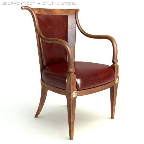 photorealistic antique armchair 2 3D Model .c4d .max .obj .3ds .fbx .stl .blend 