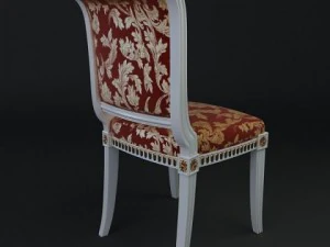 antique chair brocade armless 3 3D Model