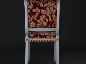 antique chair brocade armless 3 3D मॉडल