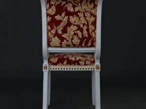 antique chair brocade armless 3 3D Model