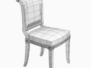 antique chair brocade armless 3 3D मॉडल