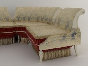 baroque antique sofa Modello 3D