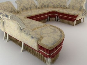 baroque antique sofa Modello 3D