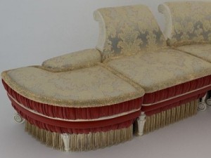 baroque antique sofa Modello 3D
