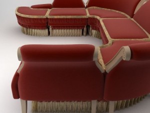baroque antique sofa Modello 3D