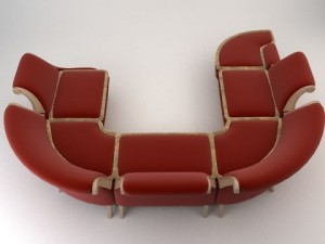 baroque antique sofa Modello 3D
