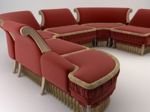 baroque antique sofa Modello 3D