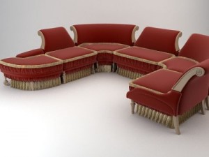 baroque antique sofa Modello 3D