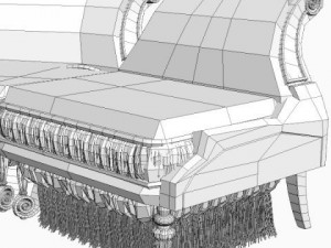 baroque antique sofa Modello 3D