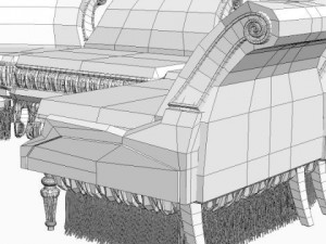 baroque antique sofa Modello 3D