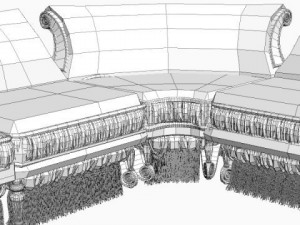 baroque antique sofa Modello 3D