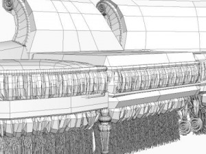 baroque antique sofa Modello 3D