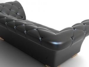 tufted sofa with wing arms 3D मॉडल