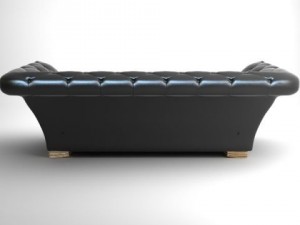 tufted sofa with wing arms 3D मॉडल