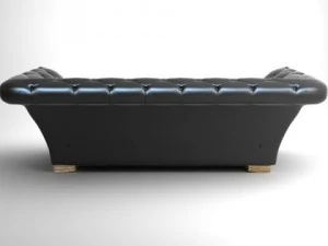 tufted sofa with wing arms 3D Model