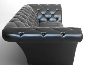 tufted sofa with wing arms 3D Model
