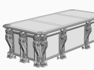 photorealistic antique wooden desk 2 Model 3D