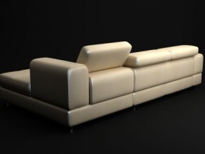 corner sofa with chaise 3D मॉडल
