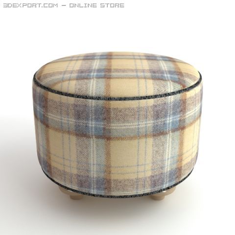ottoman 3D Модель .c4d .max .obj .3ds .fbx .stl .blend 