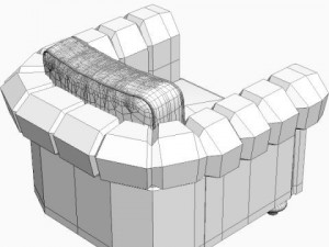 club armchair Modèle 3D