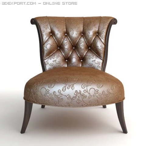 ornate classical leather chair 3D Model .c4d .max .obj .3ds .fbx .stl .blend 