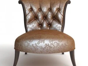 вишукане класичне шкіряне крісло 3D Модель