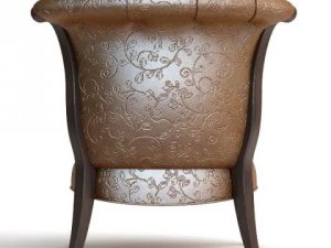 ornate classical leather chair 3D Model
