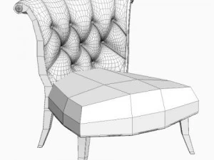 ornate classical leather chair 3D Model