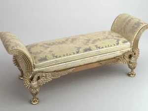 baroque style bench 3D Model