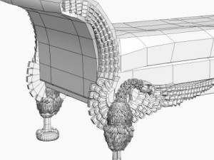 baroque style bench 3D Model