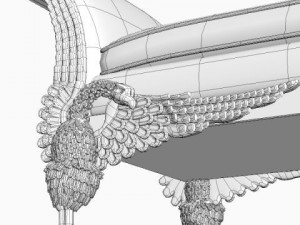 baroque style bench 3D Model