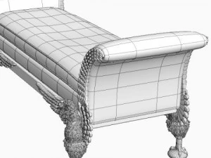 baroque style bench 3D Model