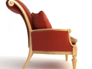 red armchair with pillow 3D Model