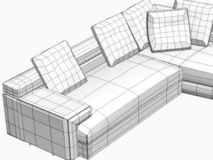 corner sofa photorealistic 3D Model